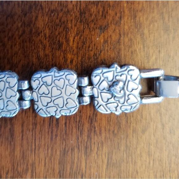 BRIGHTON vintage silver, linked flower, bracelet - Picture 4 of 7